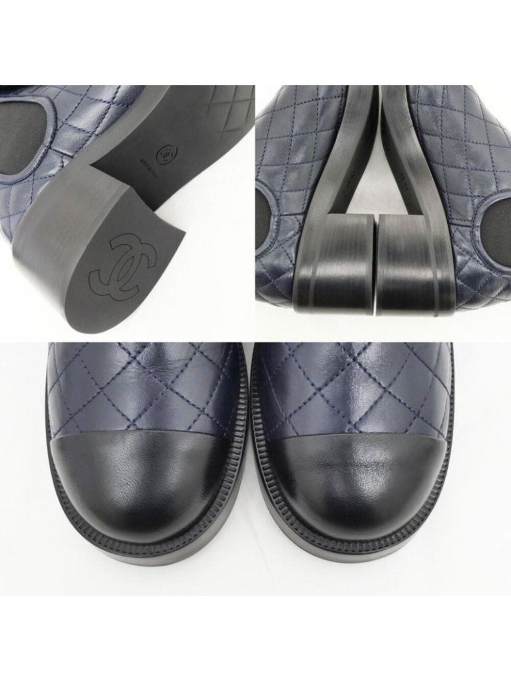 Chanel Quilted Turnlock Side Gore Shorts Navy 38 - Picture 9 of 10